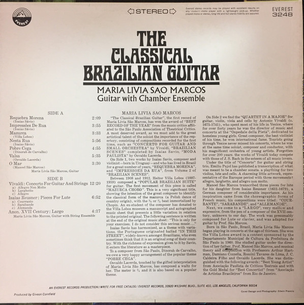 Maria Livia Sao Marcos - The Classical Brazilian Guitar | Everest (3248) - 2