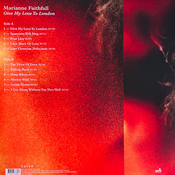 Marianne Faithfull - Give My Love To London | Naïve (BLV7864) - 3