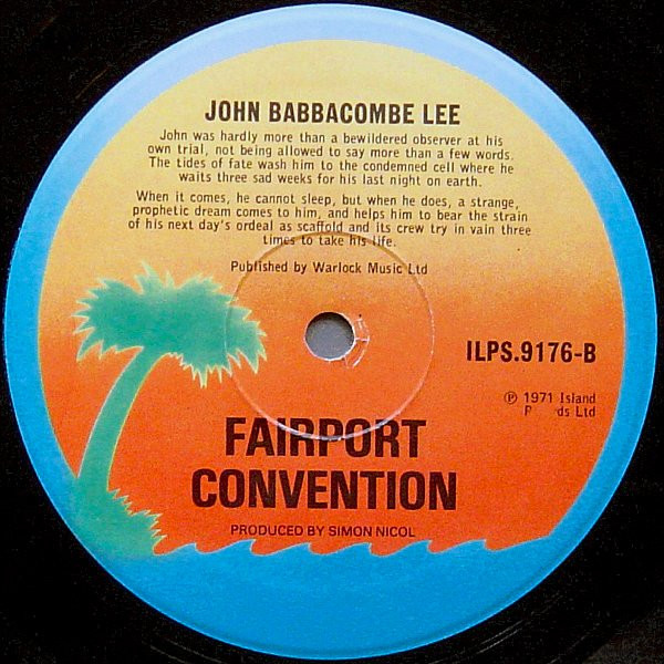 Fairport Convention - "Babbacombe" Lee | Island Records (ILPS 9176) - 2