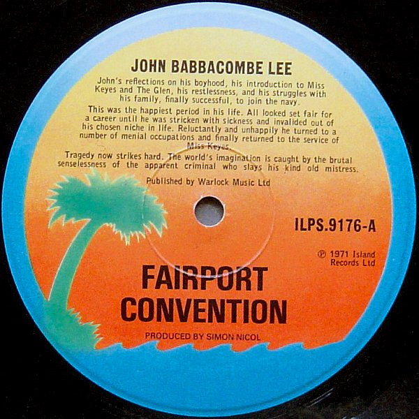 Fairport Convention - "Babbacombe" Lee | Island Records (ILPS 9176) - main