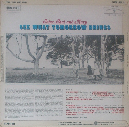 Peter, Paul & Mary - See What Tomorrow Brings | Warner Bros. Records (CLPW 1531) - 2