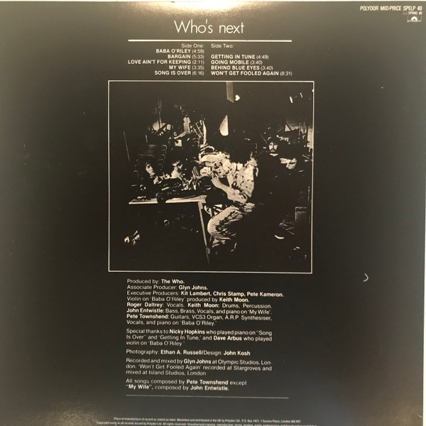 The Who - Who's Next | Polydor (SPELP 49) - 2