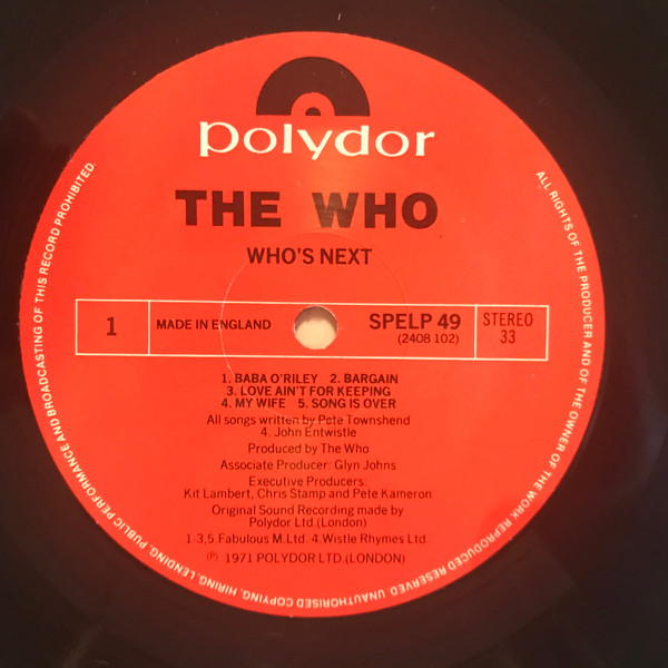 The Who - Who's Next | Polydor (SPELP 49) - 3