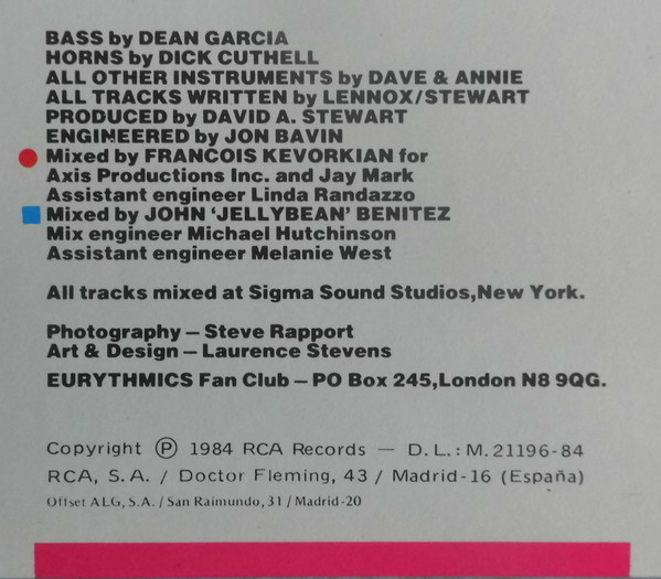 Eurythmics - Touch Dance | RCA (PG70354) - 3