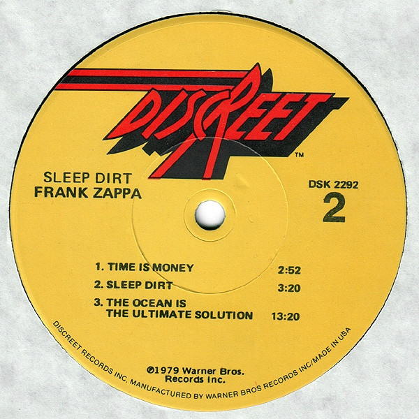Frank Zappa - Sleep Dirt | Discreet (DSK 2292) - 4