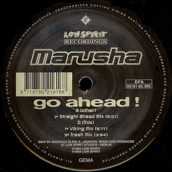 Marusha - Go Ahead ! | Low Spirit Recordings (EFA 02161-02 MS) - 3 Marusha - Go Ahead ! | Low Spirit Recordings (EFA 02161-02 MS) - 3