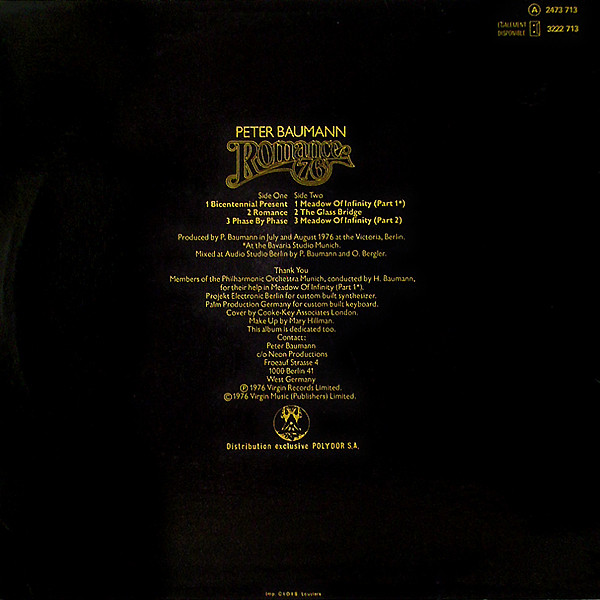 Peter Baumann - Romance 76 | Virgin (2473 713) - 2 Peter Baumann - Romance 76 | Virgin (2473 713) - 2