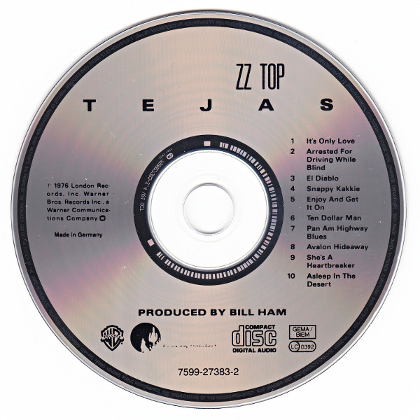 ZZ Top - Tejas | Warner Bros. Records (7599-27383-2) - 2 ZZ Top - Tejas | Warner Bros. Records (7599-27383-2) - 2