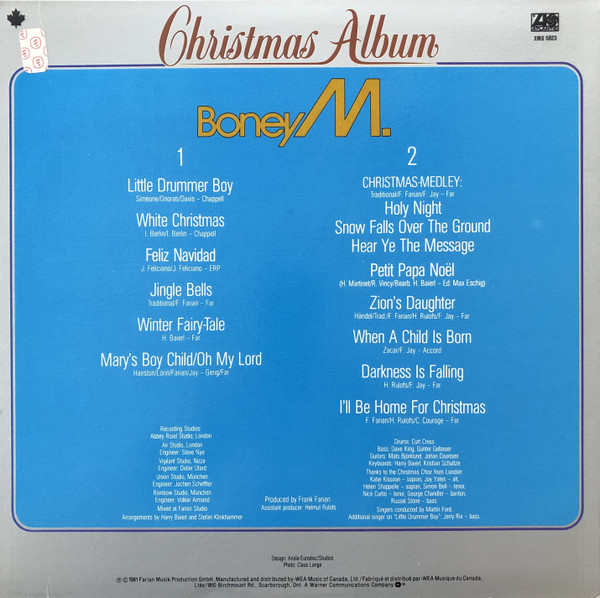 Boney M. - Christmas Album | Atlantic (XMS 5823) - 2