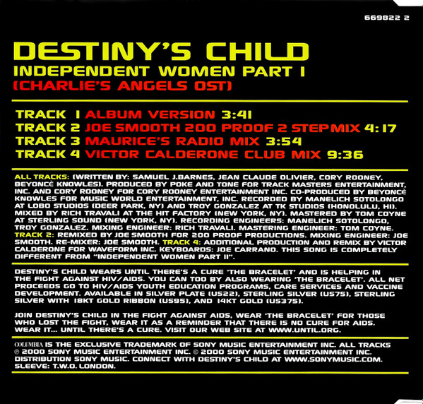 Destiny's Child - Independent Women Part I (Charlie's Angels OST) | Columbia (COL 669822 2) - 2 Destiny's Child - Independent Women Part I (Charlie's Angels OST) | Columbia (COL 669822 2) - 2