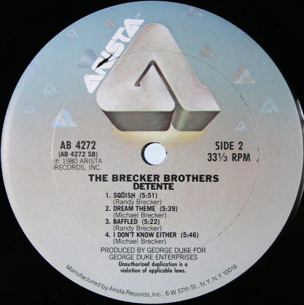 The Brecker Brothers - Detente | Arista (AB 4272) - 4 The Brecker Brothers - Detente | Arista (AB 4272) - 4
