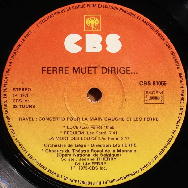 Léo Ferré - Ferré Muet... Dirige | CBS (CBS 81055) - 4