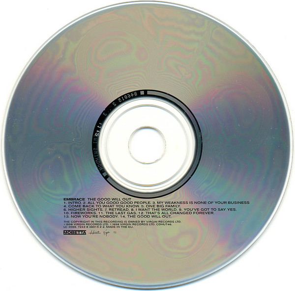 Embrace - The Good Will Out [CD - 1st UK Ed. 1998 - CDHUT46 - Mint] Alt Rock | Hut Recordings (CDHUT46) - 4
