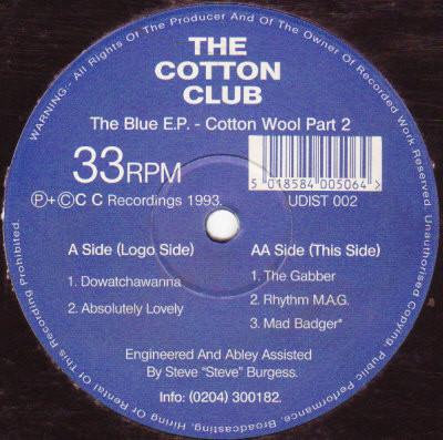 Cotton Club - The Blue E.P. - Cotton Wool Part 2 | Fantastic Records (UDIST 002) - 2