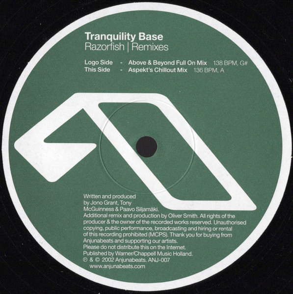 Tranquility Base - Razorfish (Remixes) | Anjunabeats (ANJ-007) - 3 Tranquility Base - Razorfish (Remixes) | Anjunabeats (ANJ-007) - 3