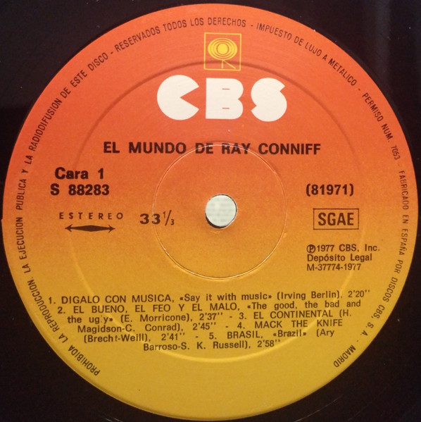 Ray Conniff - El Mundo De Ray Conniff | CBS (S 88283)