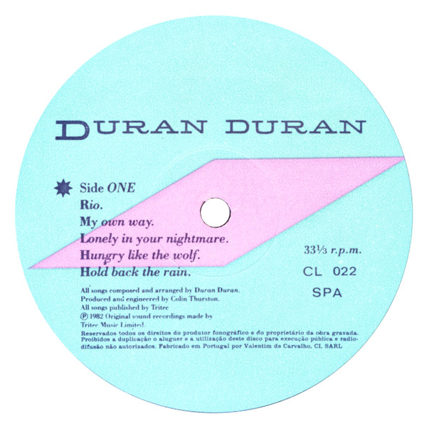 Duran Duran - Rio | EMI (CL 022) - 3 Duran Duran - Rio | EMI (CL 022) - 3
