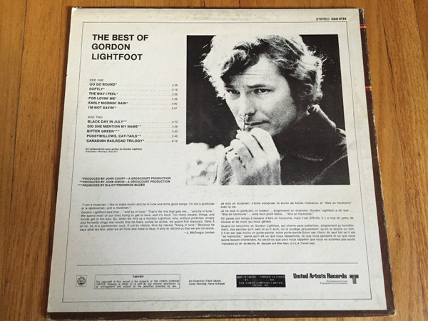Gordon Lightfoot - The Best Of Gordon Lightfoot | United Artists Records (UAS 6754) - 2 Gordon Lightfoot - The Best Of Gordon Lightfoot | United Artists Records (UAS 6754) - 2