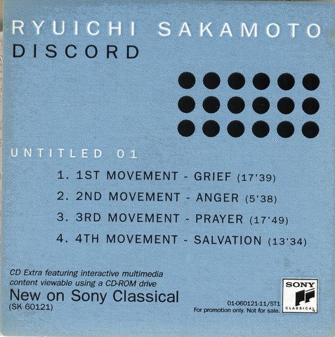Ryuichi Sakamoto - Discord | Sony Classical (ASK 60121)