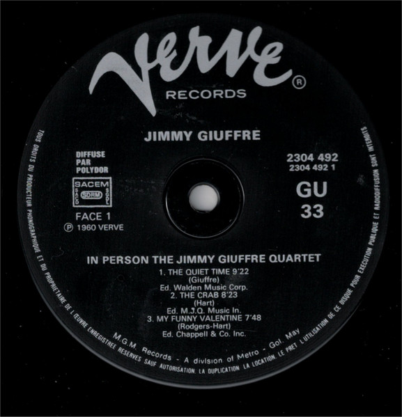 The Jimmy Giuffre 4 - In Person | Verve Records (2304 492) - 3
