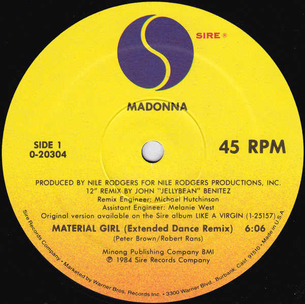 Madonna - Material Girl | Sire (0-20304) - 3