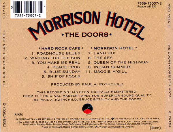 The Doors - Morrison Hotel | Elektra (7559-75007-2) - 2