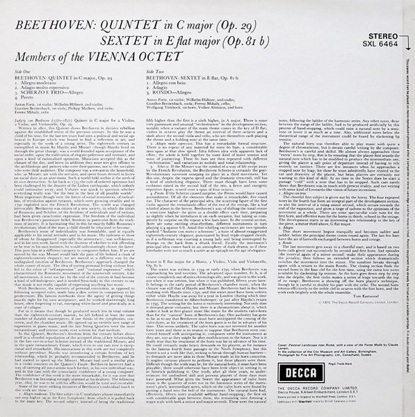 Quintet In C Major (Op. 29) / Sextet In E Flat Major (Op. 81 b)