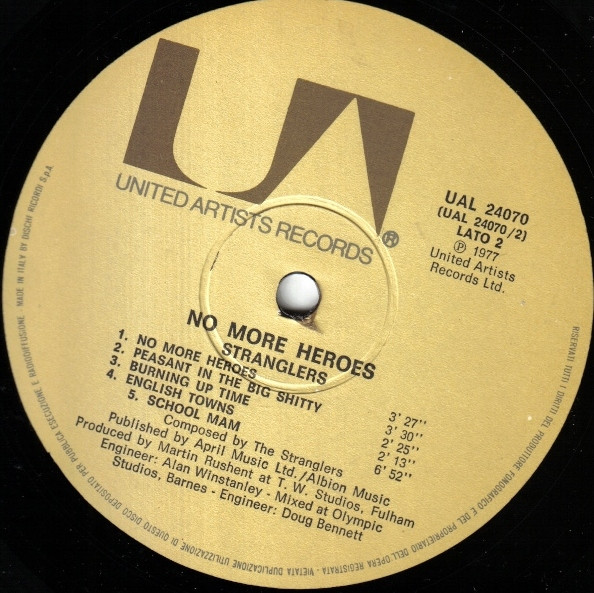 The Stranglers - No More Heroes | United Artists Records (UAL 24070) - 4