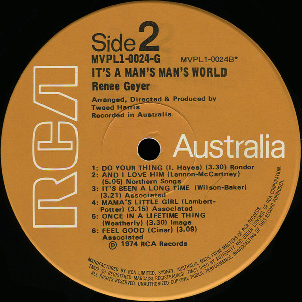 Renee Geyer - It's A Man's Man's World | RCA Victor (MVPL1-0024G) - 3