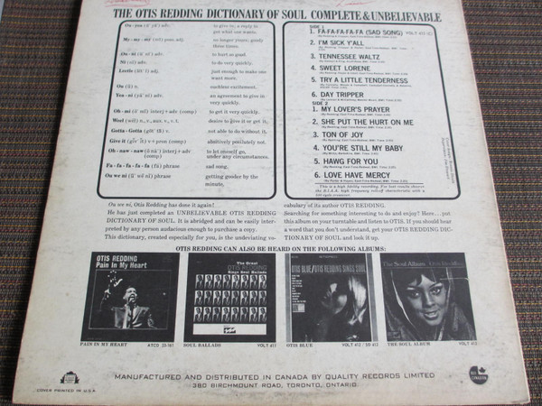 Otis Redding - The Otis Redding Dictionary Of Soul - Complete & Unbelievable | Volt (415 (C)) - 3 Otis Redding - The Otis Redding Dictionary Of Soul - Complete & Unbelievable | Volt (415 (C)) - 3