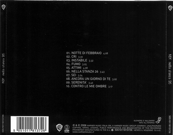 Nek - Nella Stanza 26 | Warner Bros. Records (5051011813726) - 2