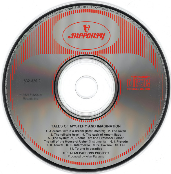 The Alan Parsons Project - Tales Of Mystery And Imagination [CD] | Mercury (832 820-2) - 3