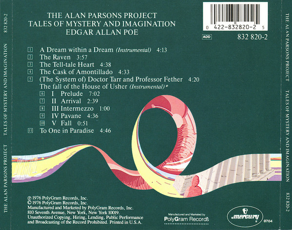 The Alan Parsons Project - Tales Of Mystery And Imagination [CD] | Mercury (832 820-2) - 2