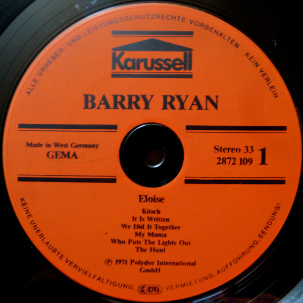 Barry Ryan - Eloise | Karussell (2872 109) - 3 Barry Ryan - Eloise | Karussell (2872 109) - 3