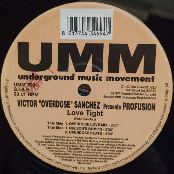 Victor "Overdose" Sanchez Presents Profusion - Love Tight | UMM (UMM 369) - main Victor "Overdose" Sanchez Presents Profusion - Love Tight | UMM (UMM 369) - main