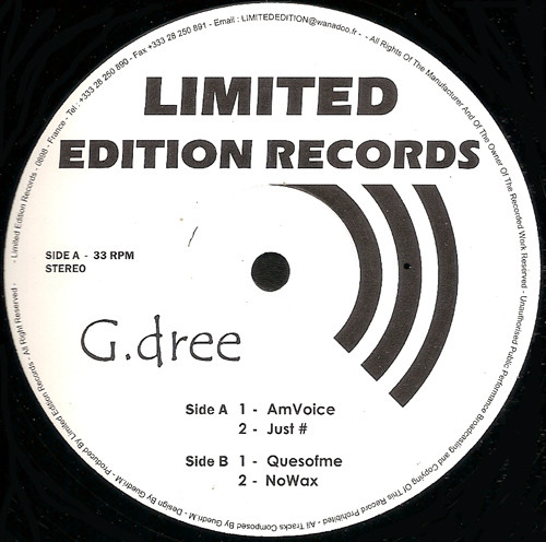 G. Dree - AmVoice | Limited Edition Records (CET001) - main