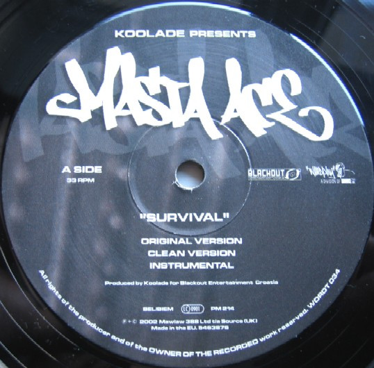 Koolade Presents Masta Ace / Strick - Survival / Hate Me Too | Wordplay Records (WORDT 034) - 2 Koolade Presents Masta Ace / Strick - Survival / Hate Me Too | Wordplay Records (WORDT 034) - 2