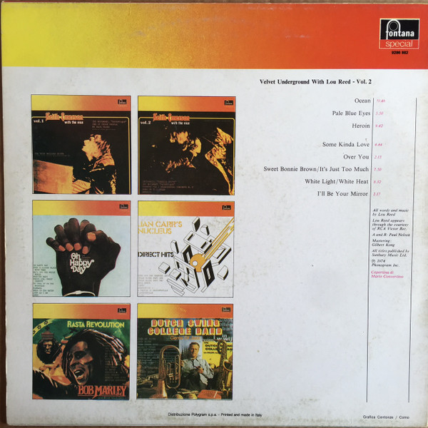 The Velvet Underground - 1969 Velvet Underground Live With Lou Reed - Vol. 2 | Fontana (9286 882) - 3 The Velvet Underground - 1969 Velvet Underground Live With Lou Reed - Vol. 2 | Fontana (9286 882) - 3