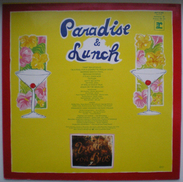 Ry Cooder - Paradise And Lunch | Reprise Records (REP 44 260) - 2