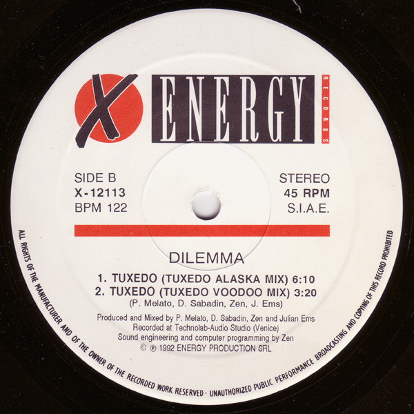 Dilemma - Tuxedo | X-Energy Records (X-12113) - 3