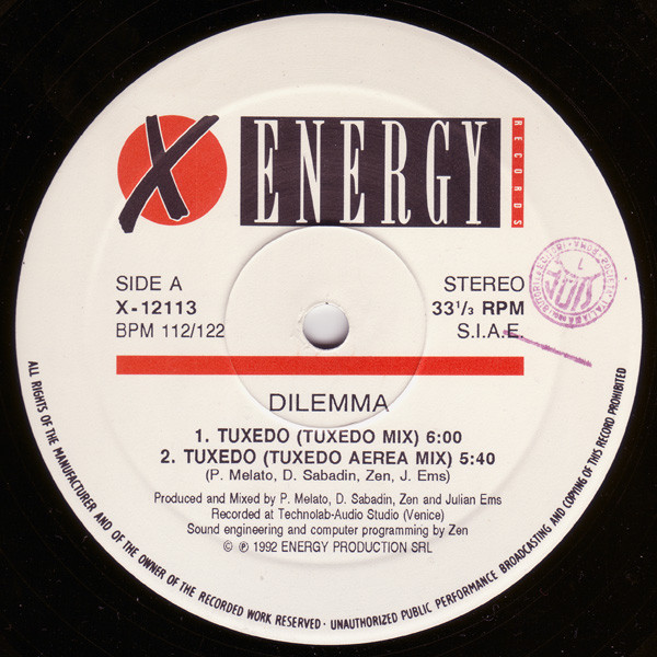 Dilemma - Tuxedo | X-Energy Records (X-12113) - 2