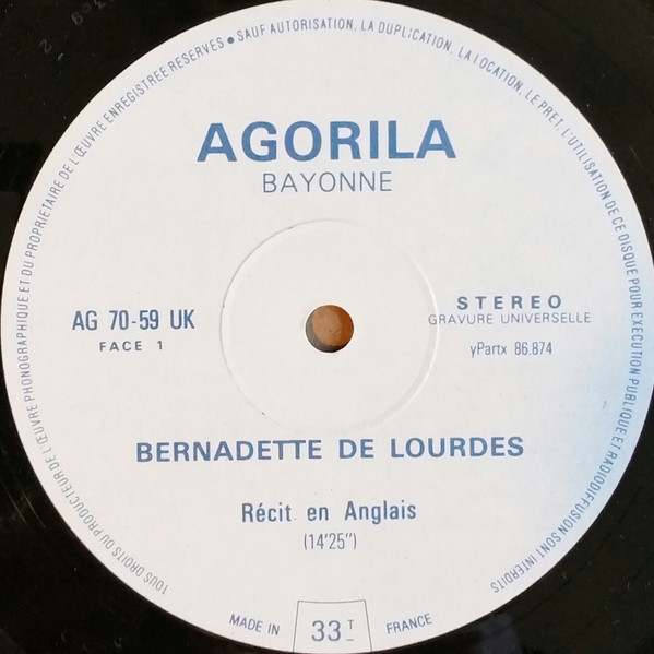 Various - Bernadette De Lourdes | Agorila (AG 70-59 UK) - 3 Various - Bernadette De Lourdes | Agorila (AG 70-59 UK) - 3