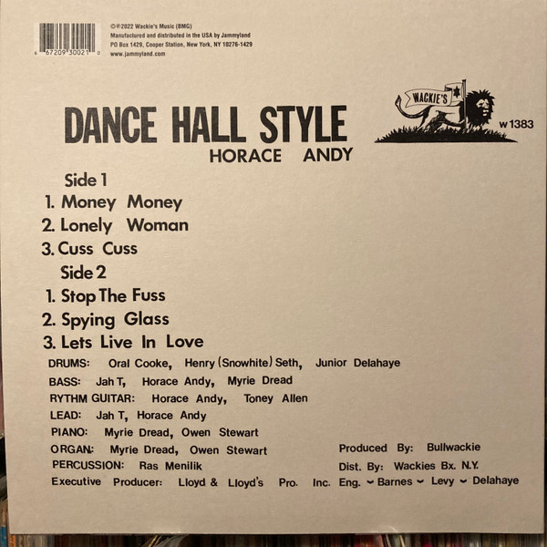 Horace Andy - Dance Hall Style | Wackie's (W-1383) - 2