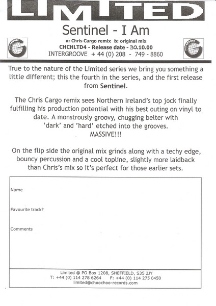 Sentinel - I Am | Choo Choo Limited (CHCHLTD4) - 2