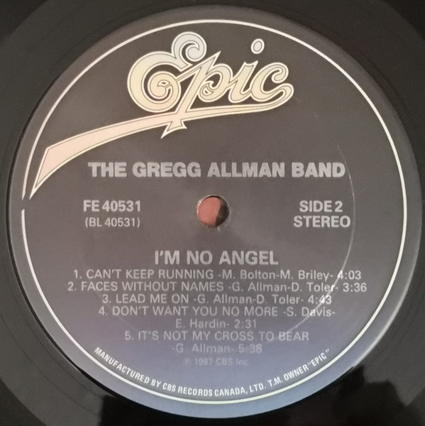 The Gregg Allman Band - I'm No Angel | Epic (FE 40531) - 4