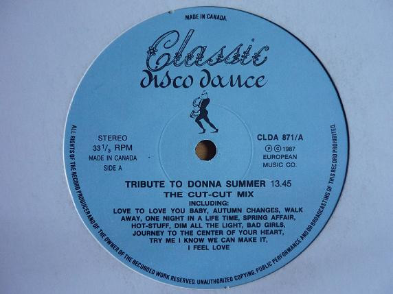 Various - Tribute To Donna Summer (The Cut-Cut Mix) | Classic Disco Dance (CLDA 871) - main Various - Tribute To Donna Summer (The Cut-Cut Mix) | Classic Disco Dance (CLDA 871) - main