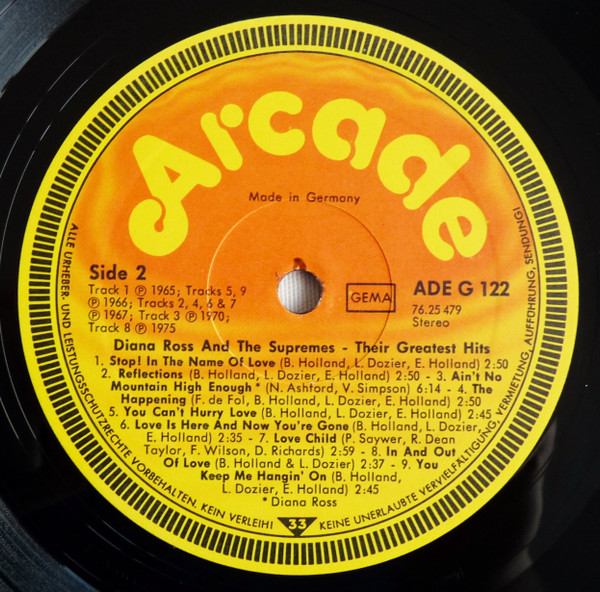 The Supremes - Their Greatest Hits | Arcade (ADE G 122) - 4