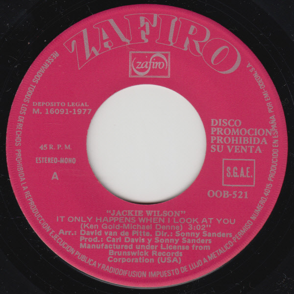 Jackie Wilson - It Only Happens When I Look At You | Brunswick (OOB-521) - 3 Jackie Wilson - It Only Happens When I Look At You | Brunswick (OOB-521) - 3