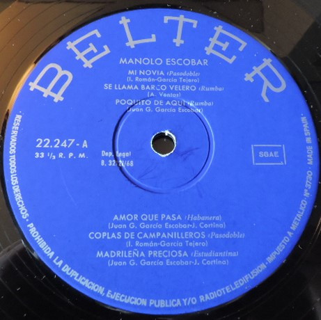 Manolo Escobar - Manolo Escobar | Belter (22.247) - 3 Manolo Escobar - Manolo Escobar | Belter (22.247) - 3