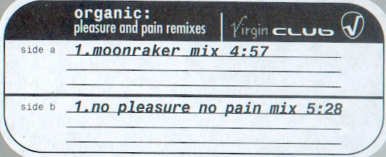Organic - Pleasure & Pain Remixes | Virgin Club (VGP 000072)
